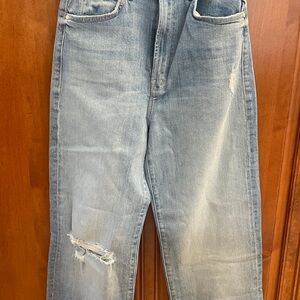 MOTHER Women's Light Blue Relaxed Jeans